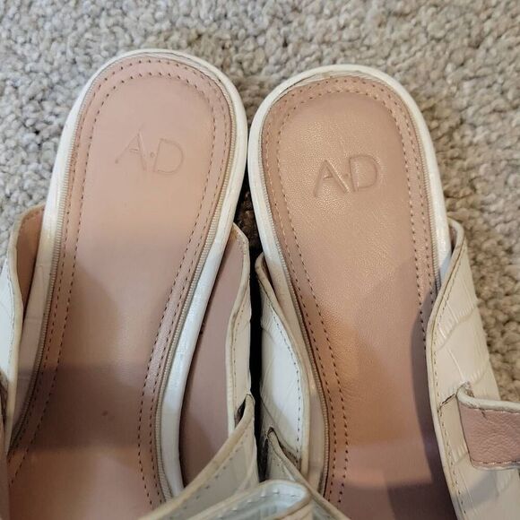 AD & DAUGHTERS Jemma Croc White Leather Flat Pointed Slip On Mule Shoes 9 - Picture 4 of 8
